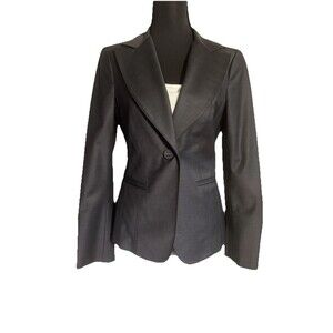 Vintage BEBE Classic Light Black Tailored Fitted Suit Jacket Blazer Woman’s Sz 4